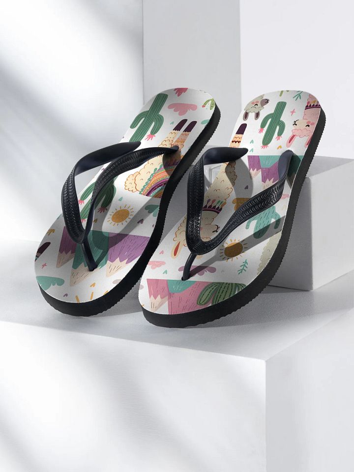 Cute llama flipflop product image (1)