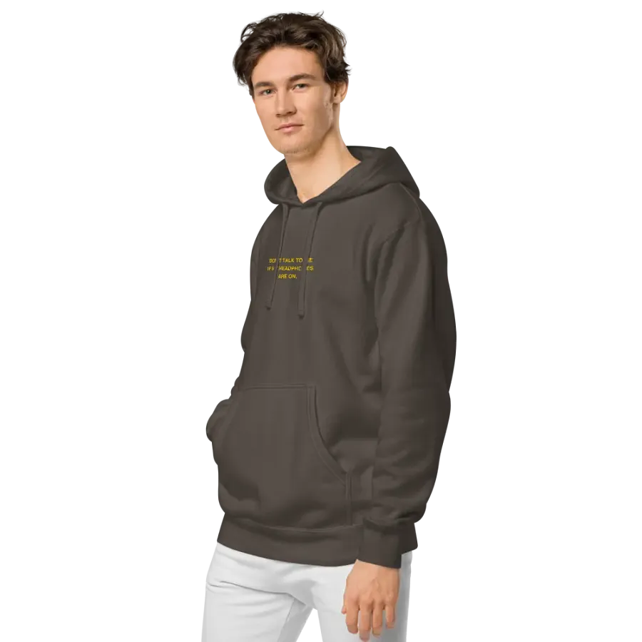 HEADPHONES ON (gold) embroidered pigment hoodie product image (5)