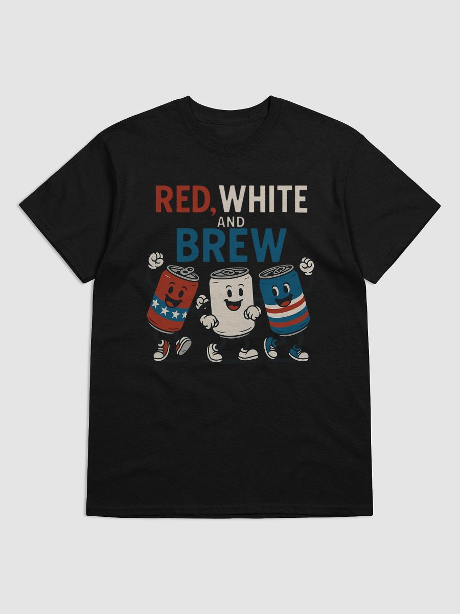 Red White and Brew 4th of July T-Shirt - Patriotic Beer & Soda Cans product image (1)