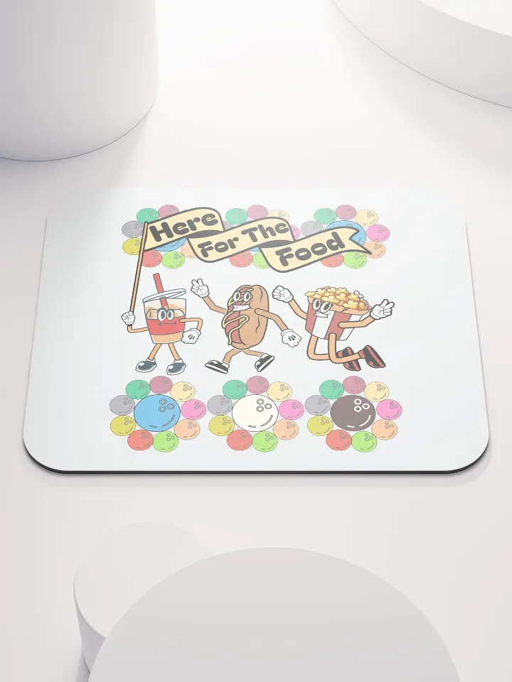 Here For The Food Bowling Foodie Fun Mouse Pad product image (1)