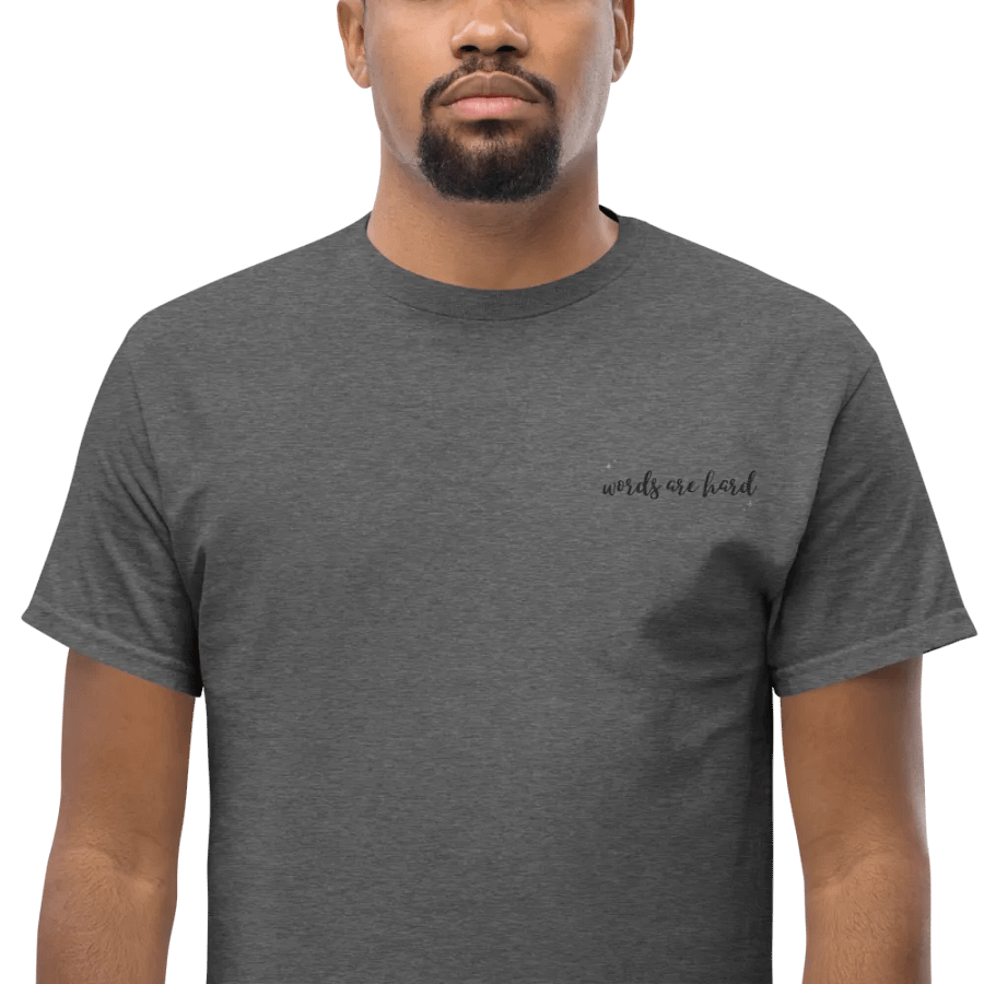 Words Are Hard Heavyweight Tshirt product image (1)