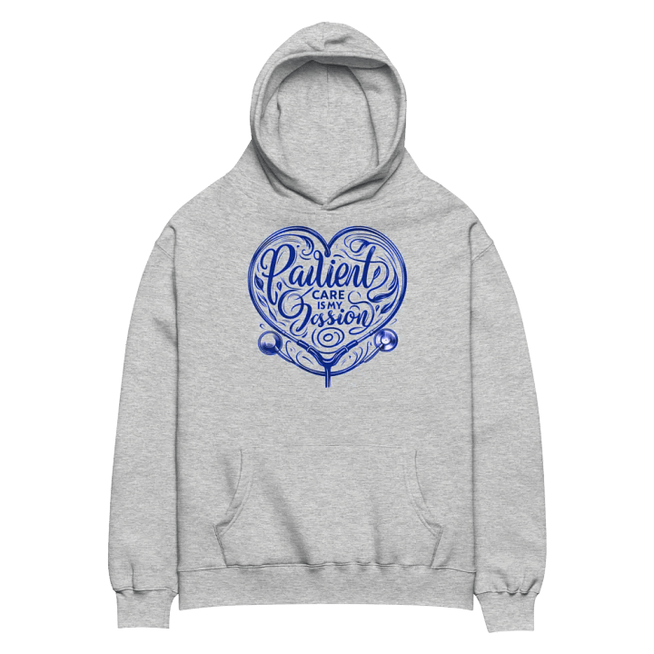 Passion Heart Blue Calligraphy Hoodie product image (2)