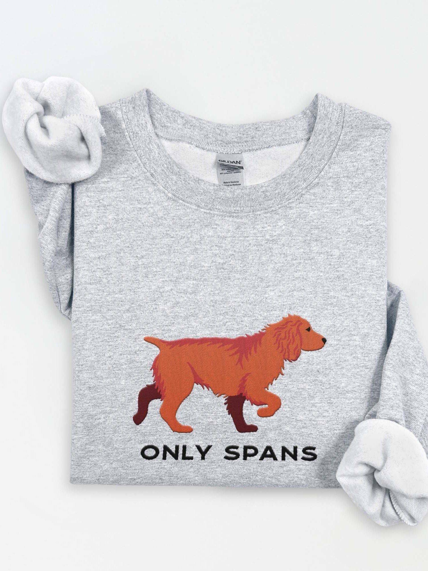 Only Spans Sweatshirt (Embroidered) of a Working Cocker Spaniel(Red) product image (1)
