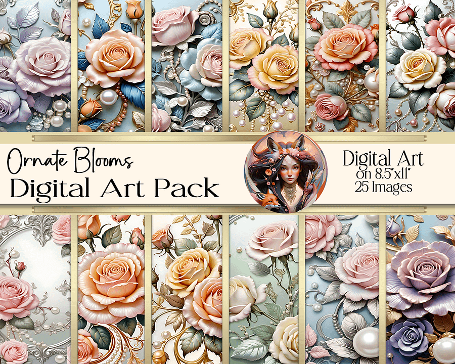 Ornate Blooms Digital Art Pack product image (1)