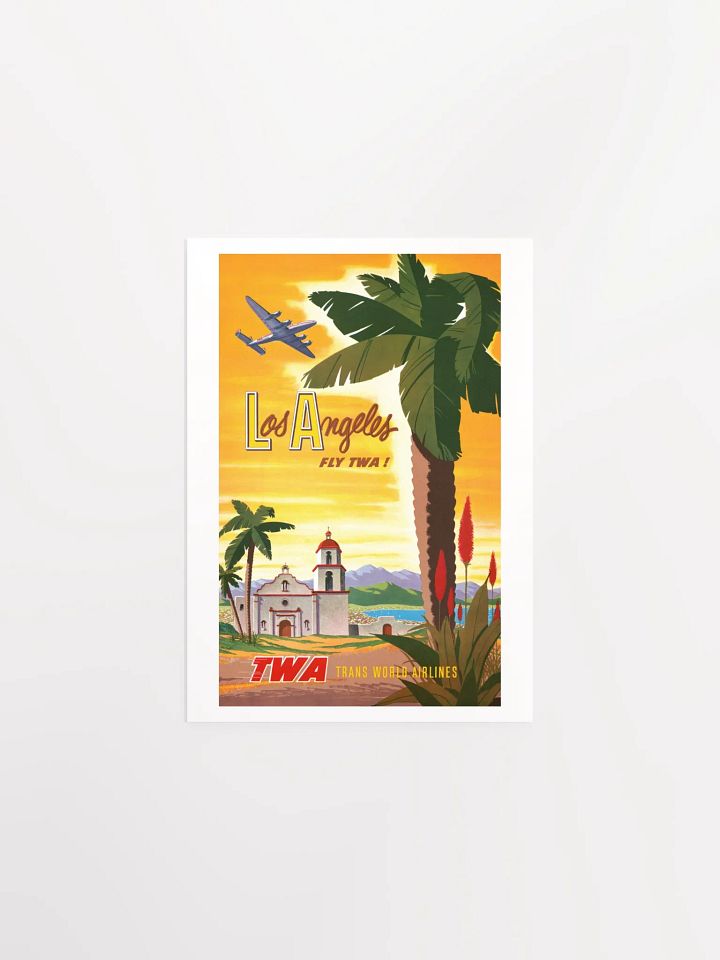Vintage Fly TWA Los Angeles Travel Poster Print product image (4)