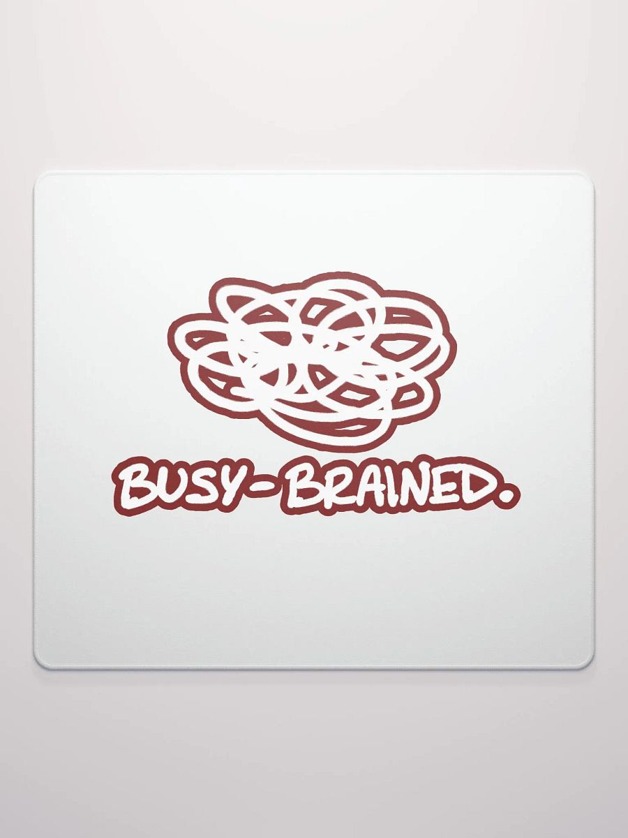 BUSY-BRAINED (lined design, #6D1616) mouse pad product image (2)