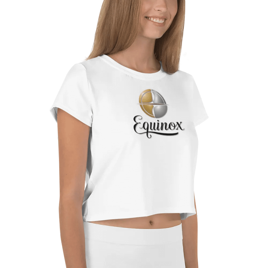 Equinox Women's White Crop Tee - Exclusive Metallic Design product image (9)