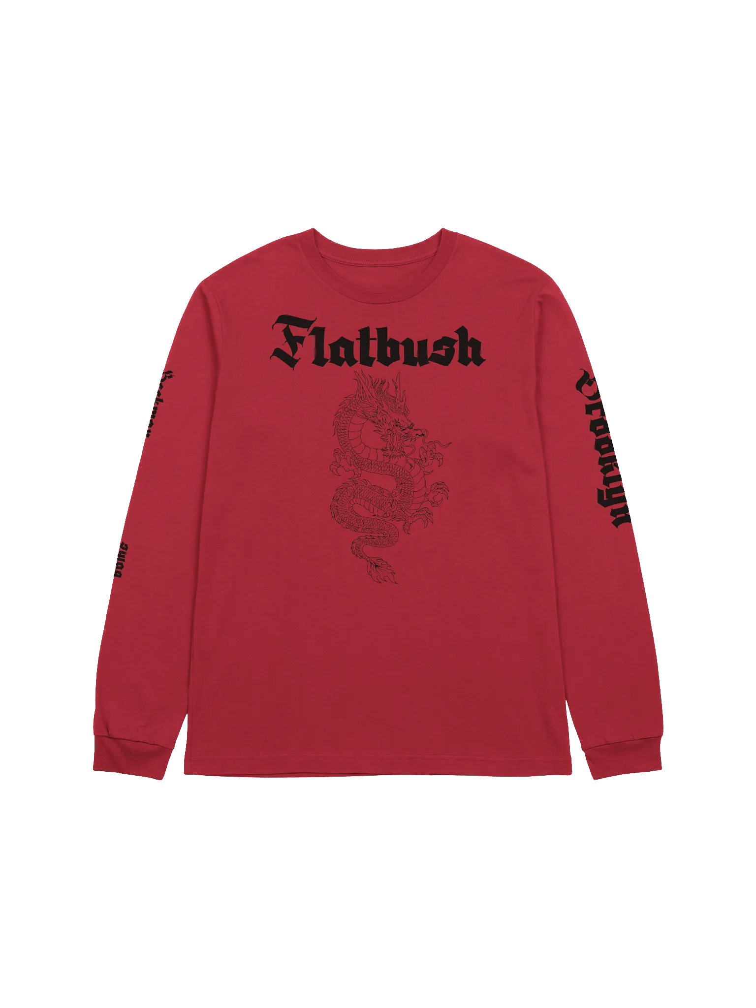 Flatbush Dragon Maroon Long sleeve t-shirt product image (1)