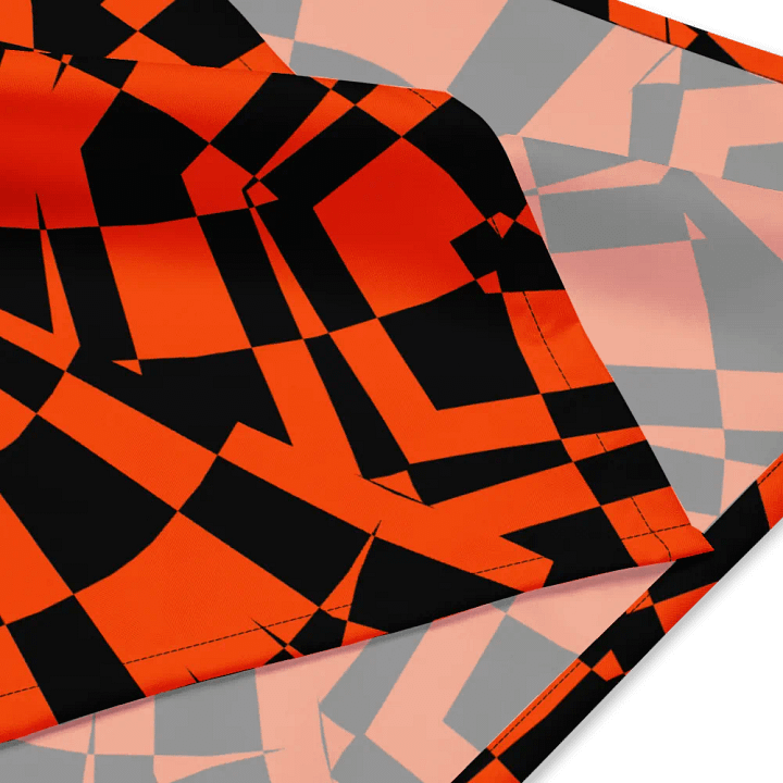 Psychedelic Star Kaleidoscope Illusion Bandana, Black Orange Twisted Halloween Accessory product image (3)