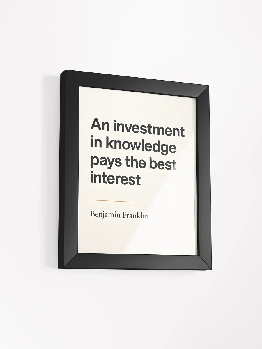 Póster educativo minimalista con sabiduría de Benjamin Franklin product image (2)