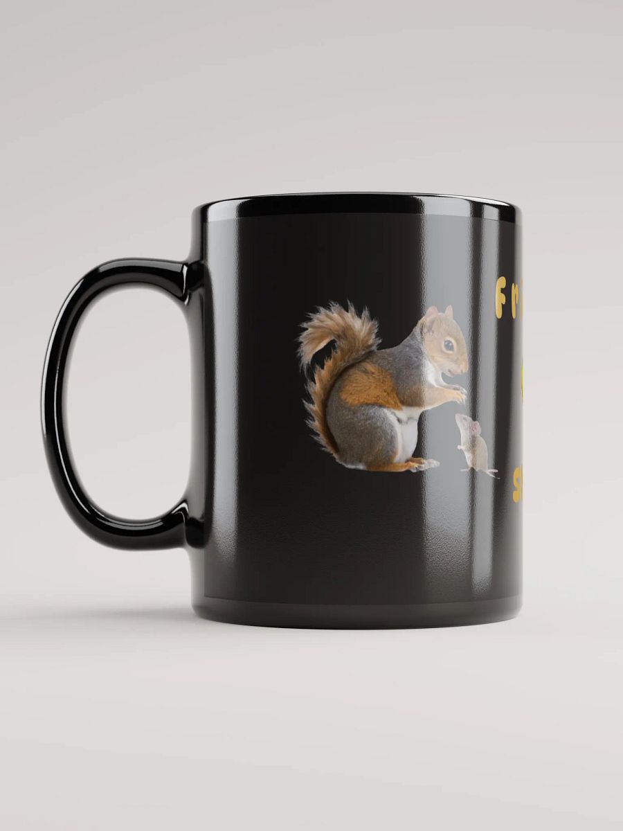 Squirrel an Mouse Friendship Acorn Black Mug product image (6)
