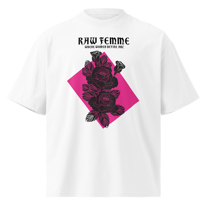 Where Women Define Art – Rose Emblem Oversized Tee product image (1)