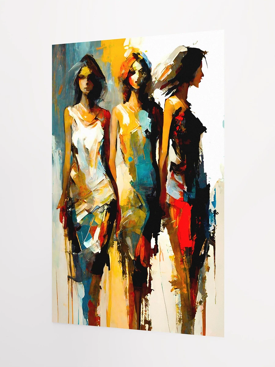 Abstract Elegance: Stylized Trio of Women Modern Fashion Sense Matte Poster product image (5)