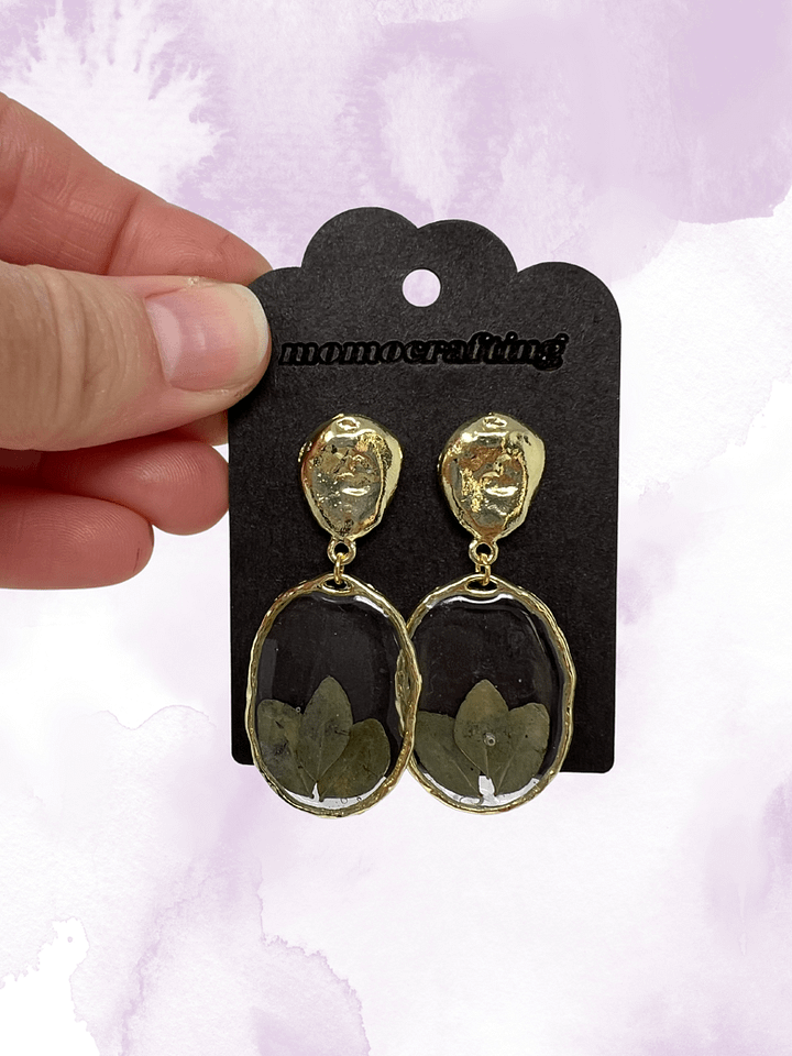 Green Leaf Window Earrings product image (1)