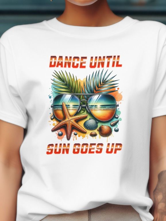 Sunset Reflections T-Shirt Dance until sun goes up party vibes product image (1)