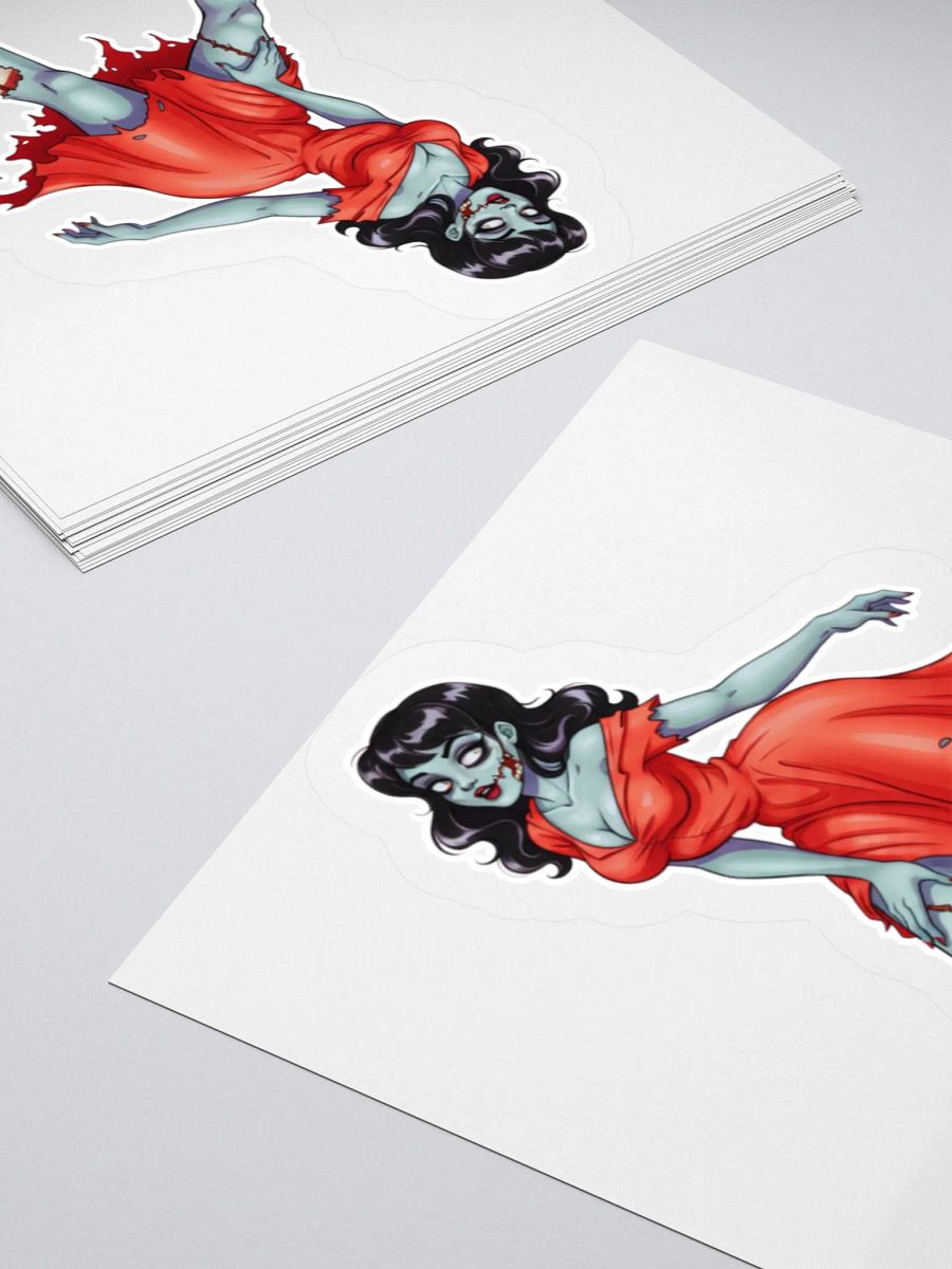 V1 Zombie Pinup Kiss Cut Stickers (White Edge) product image (4)