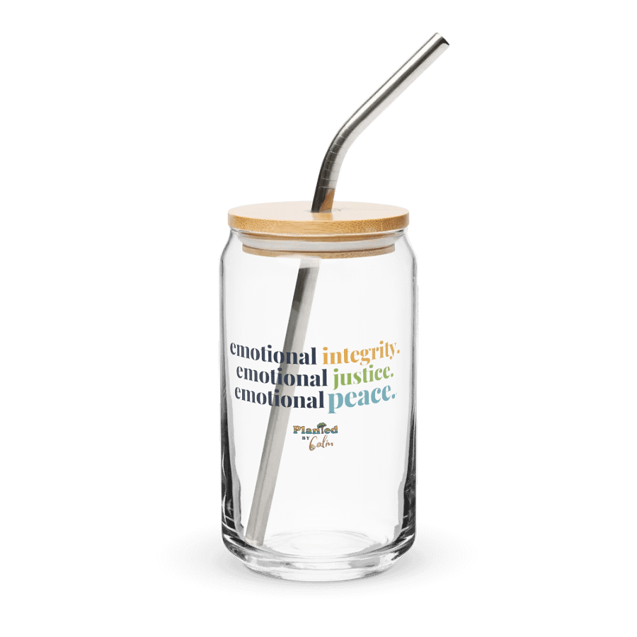 Official Planted By Calm | Calm Keepers Can-Shaped Glass (Bamboo Lid and Metal Straw) product image (1)