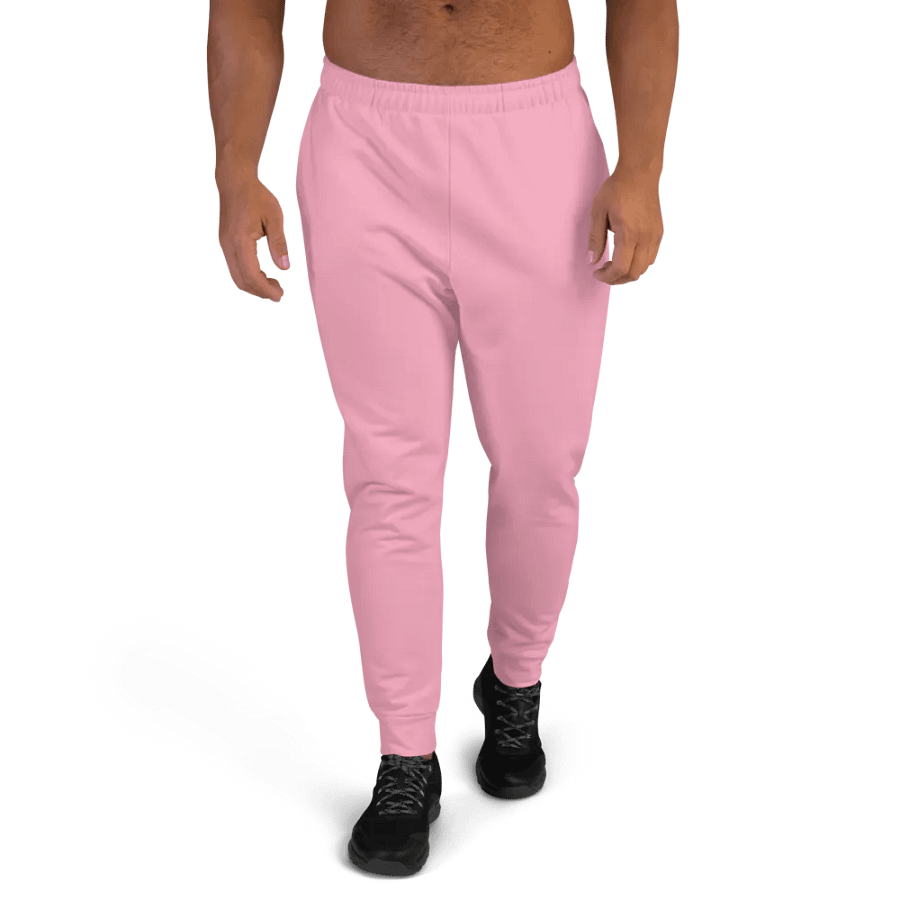Plain Bubblegum Pink Soft Summer Recycled Polyester Premium Men's Joggers by Treasure Pie product image (1)