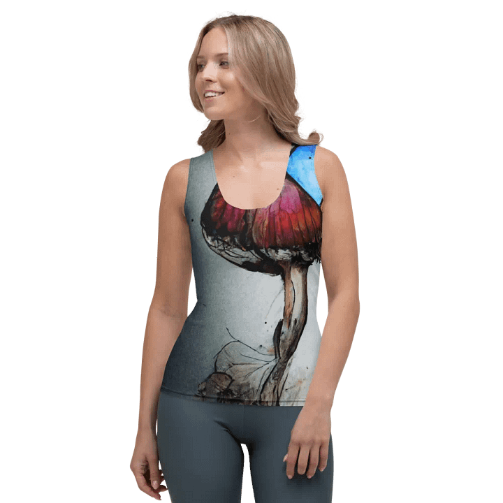 Stained Glass Mushroom All-Over Print Tank Top product image (1)