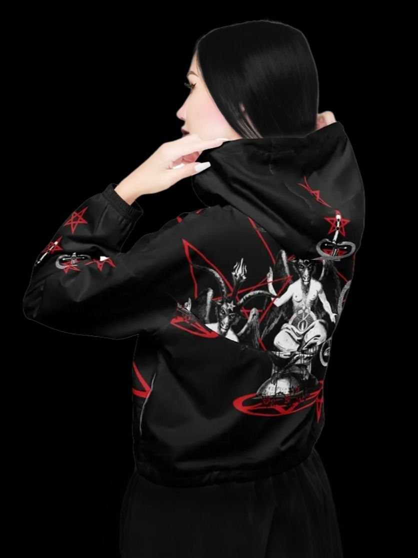 Baphomet Infernal Devotion Crop Wind Jacket product image (2)