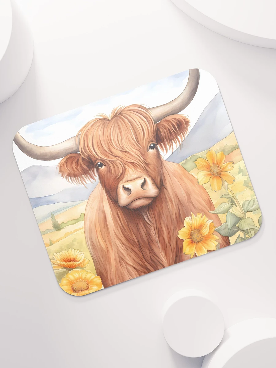 Highland Cow Floral Mouse Pad product image (7)