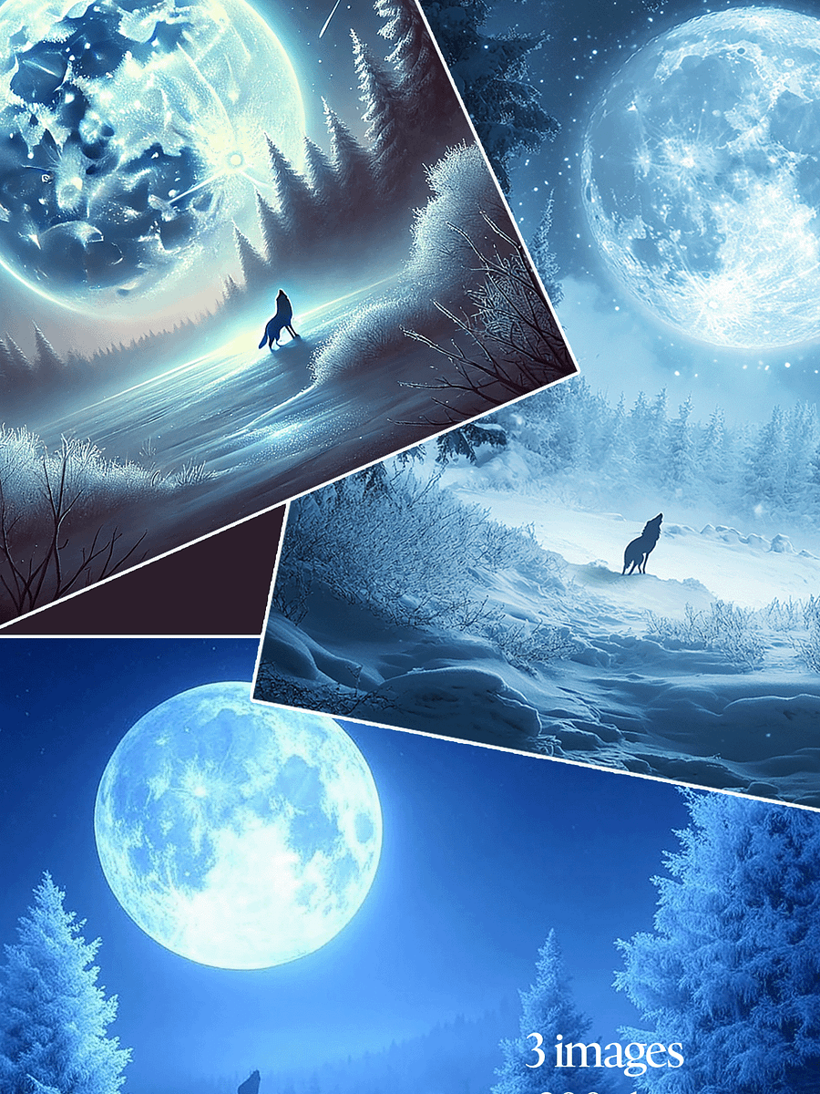 Lunar Inspirations: A Full Moon Digital Art Bundle product image (1)