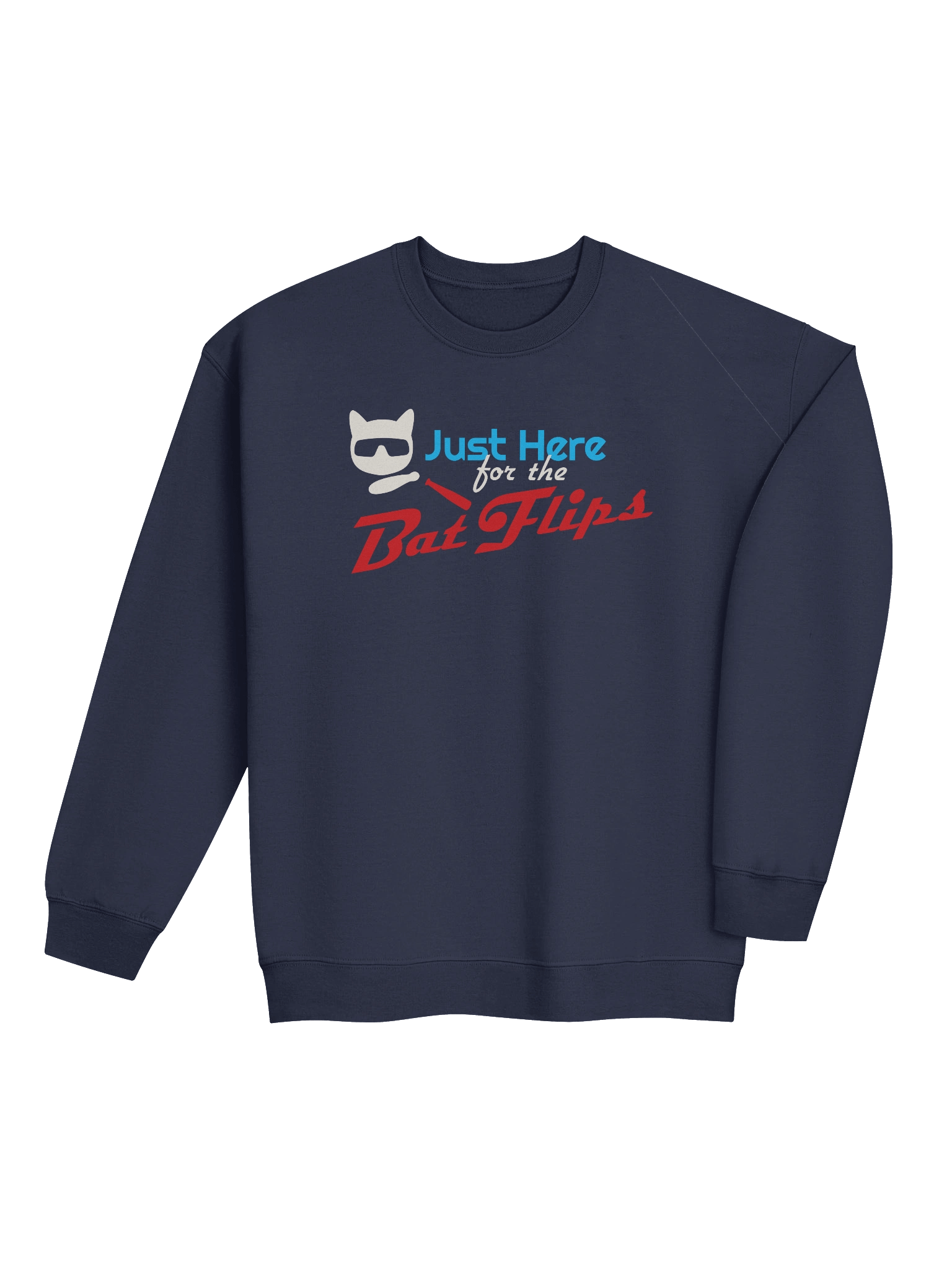 Baseball Cat (Just Here for The Bat Flips) - Unisex Adult Sweatshirt product image (8)