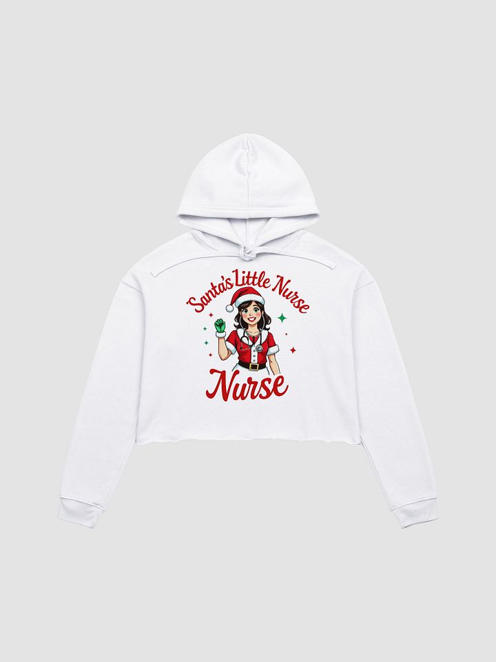 Santa's Stethoscope Little Nurse Crop Hoodie product image (9)