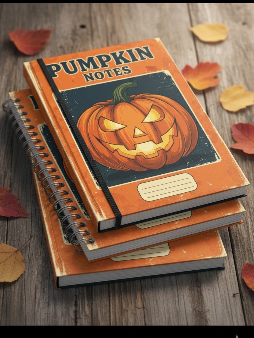 Rustic Pumpkin Notebook Cover, Vintage Fall Journal Design, Digital Download, Halloween Pumpkin PNG & JPG, DIY Planner Cover, Autumn Stationery Art product image (5)