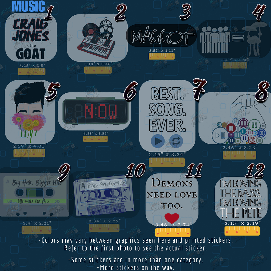Music, Cats, and Coffee Stickers product image (7)