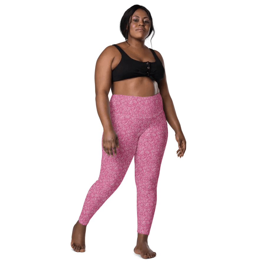 Dk Pink All-Over Print Leggings with Pockets product image (5)