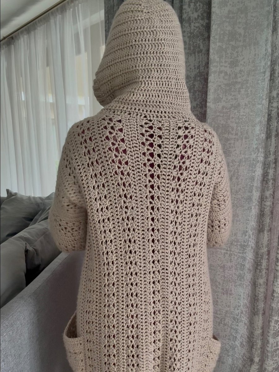 Crochet Hooded Cardigan Written Pattern product image (3)
