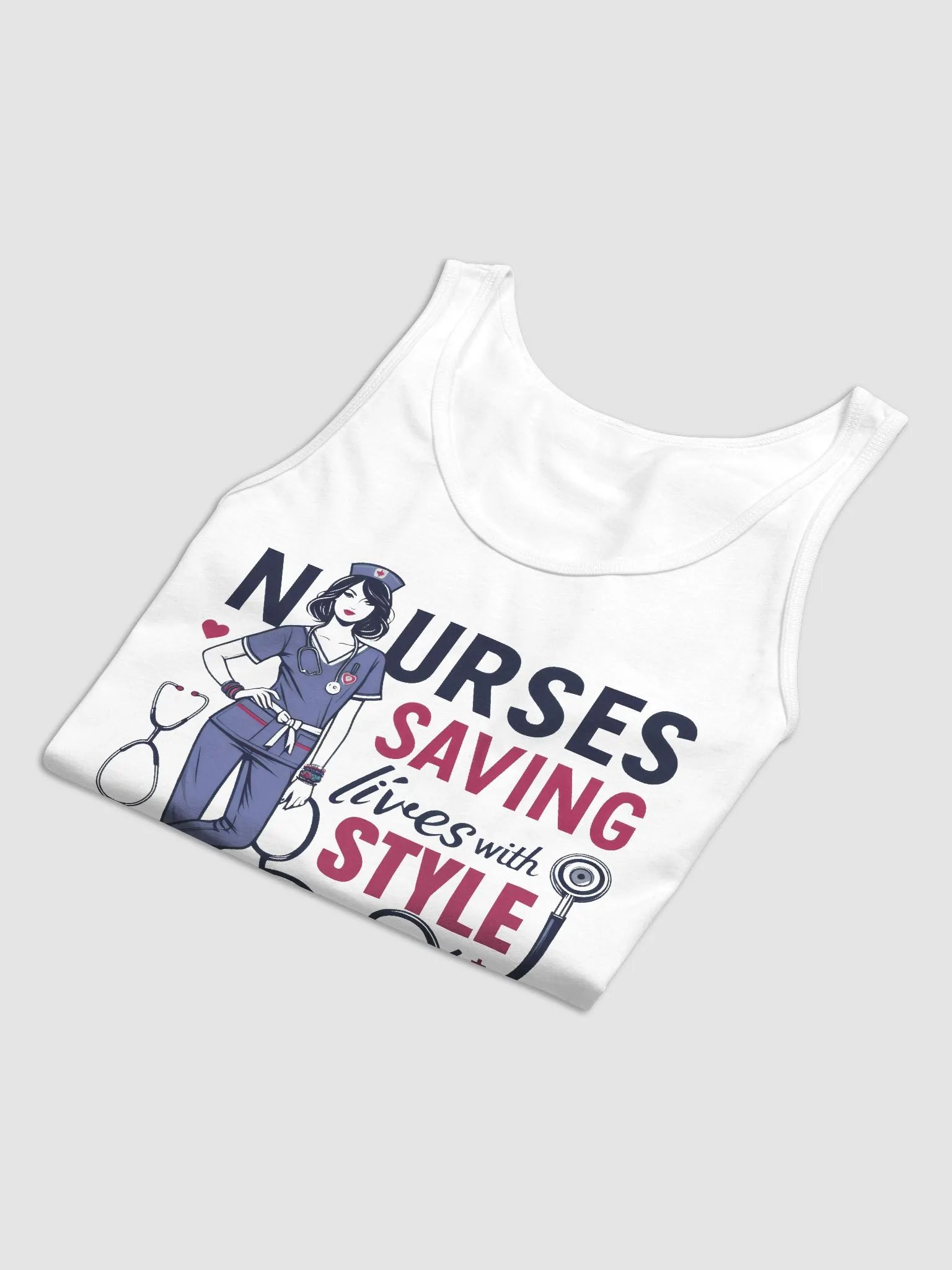 Nurse: Stylish live saving Nurse Tank product image (8)