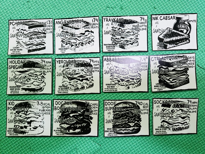 A Dozen Sandwich Stickers - 1st Edition (US Shipping Only) product image (2)