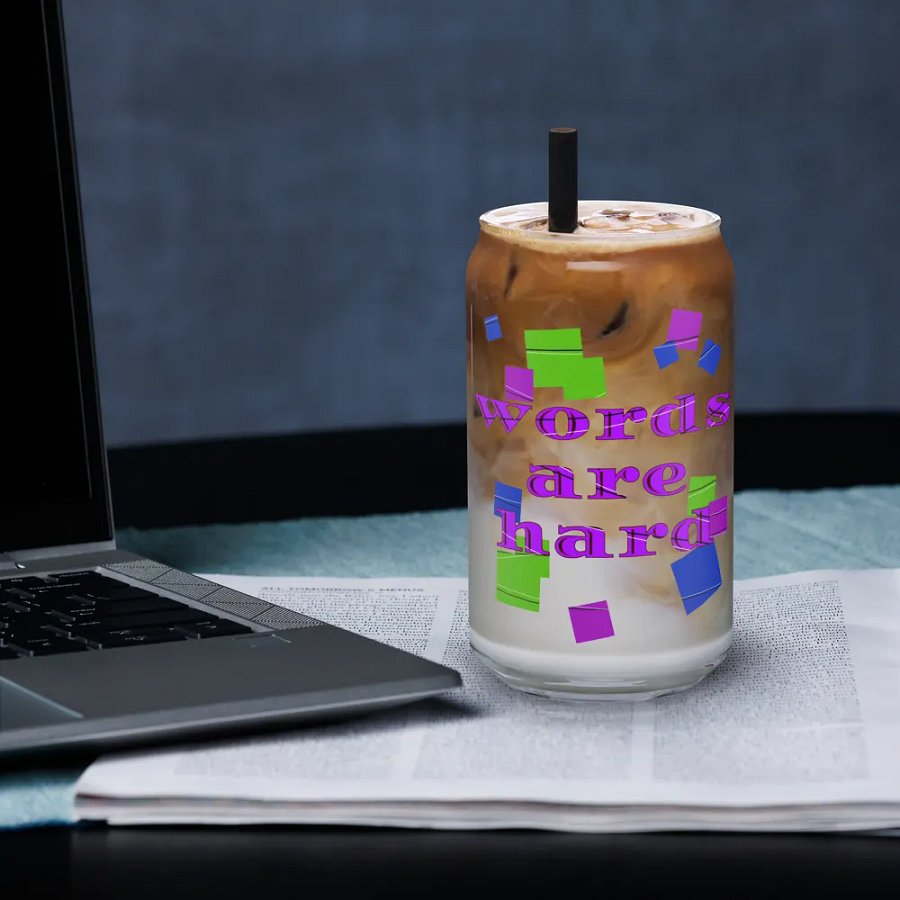 words are hard glass product image (33)