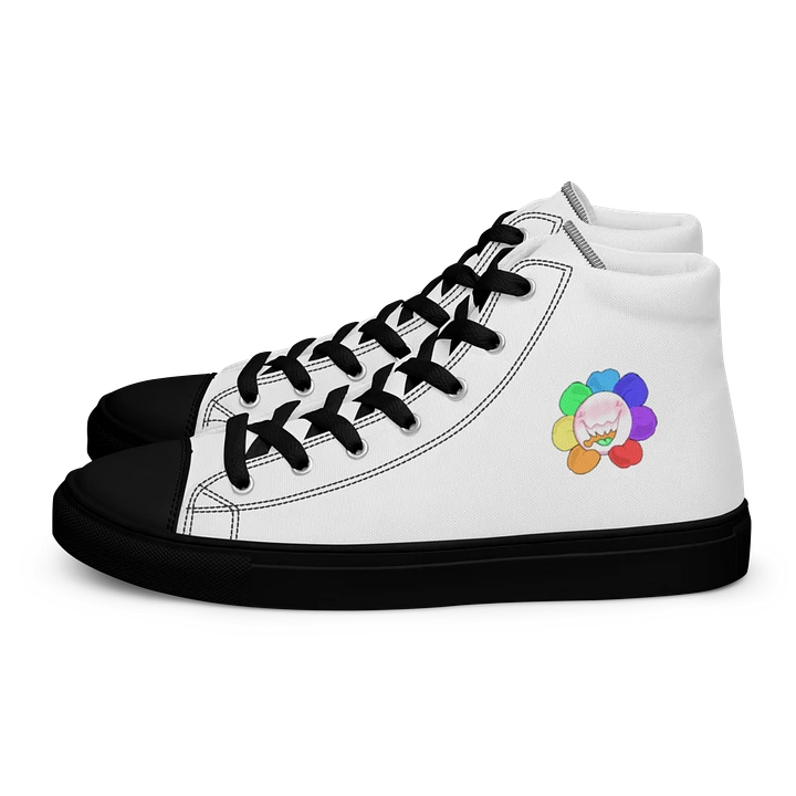 White and Black Flower Sneakers product image (2)