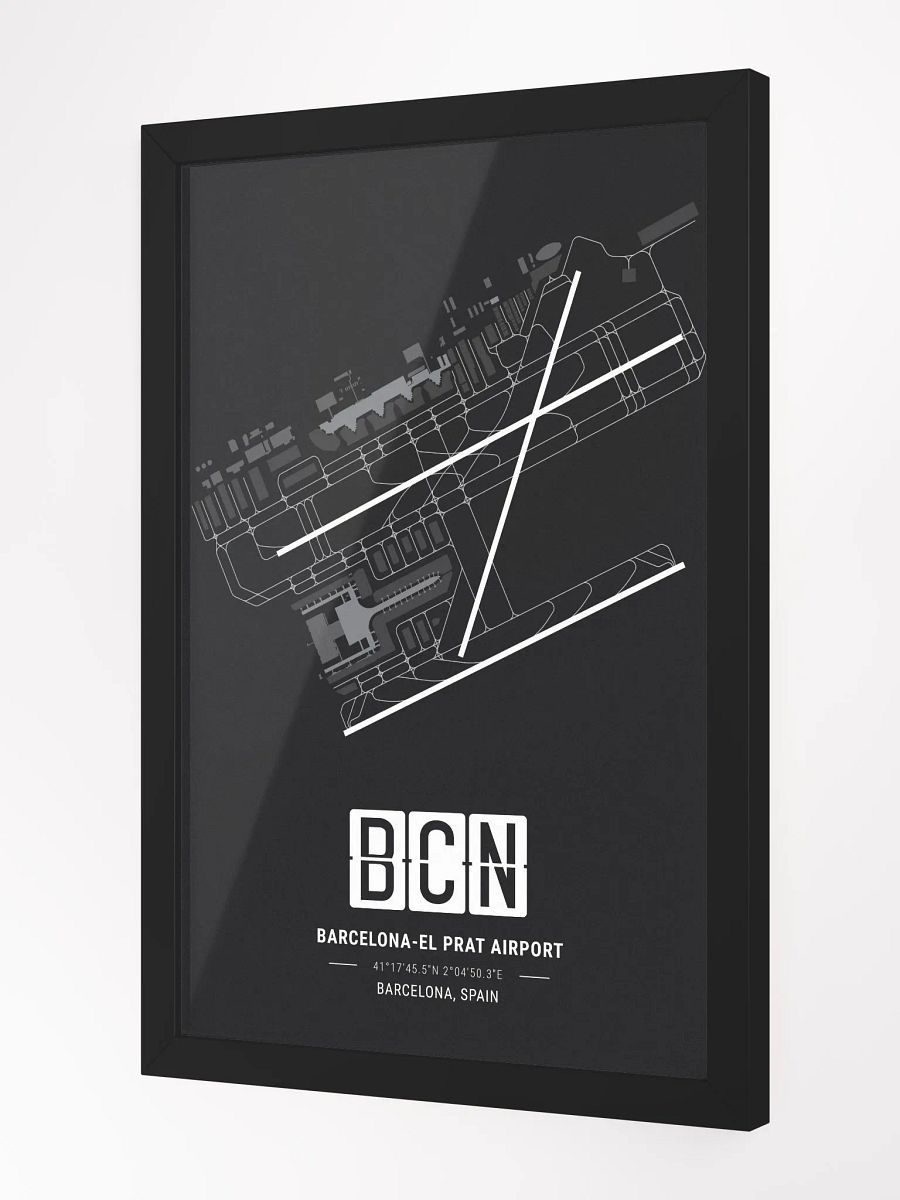 Framed Airport BCN Premium Map On Matt Paper product image (2)