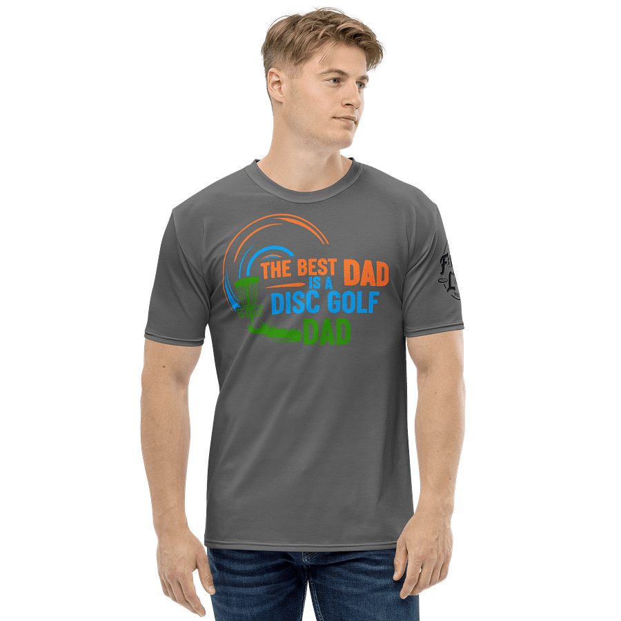 Fancy Lads Men's Grey T-Shirt "The Best Dad Is A Disc Golf Dad" product image (4)