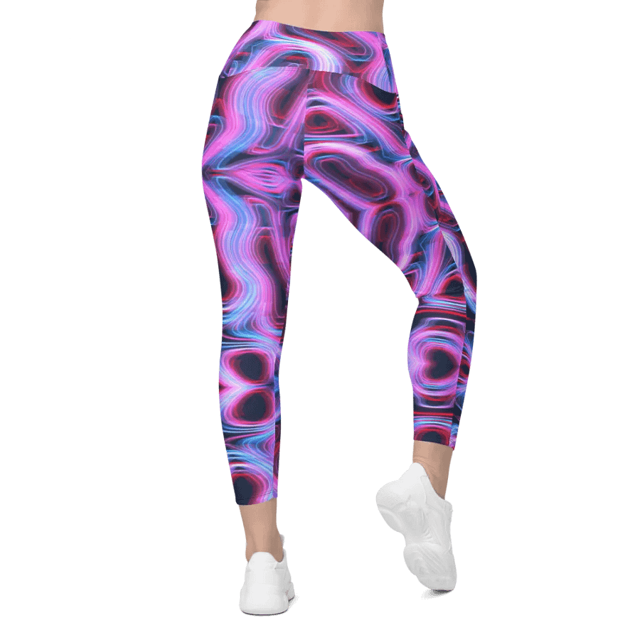Psychedelic Wave All-Over Leggings with Pockets product image (2)