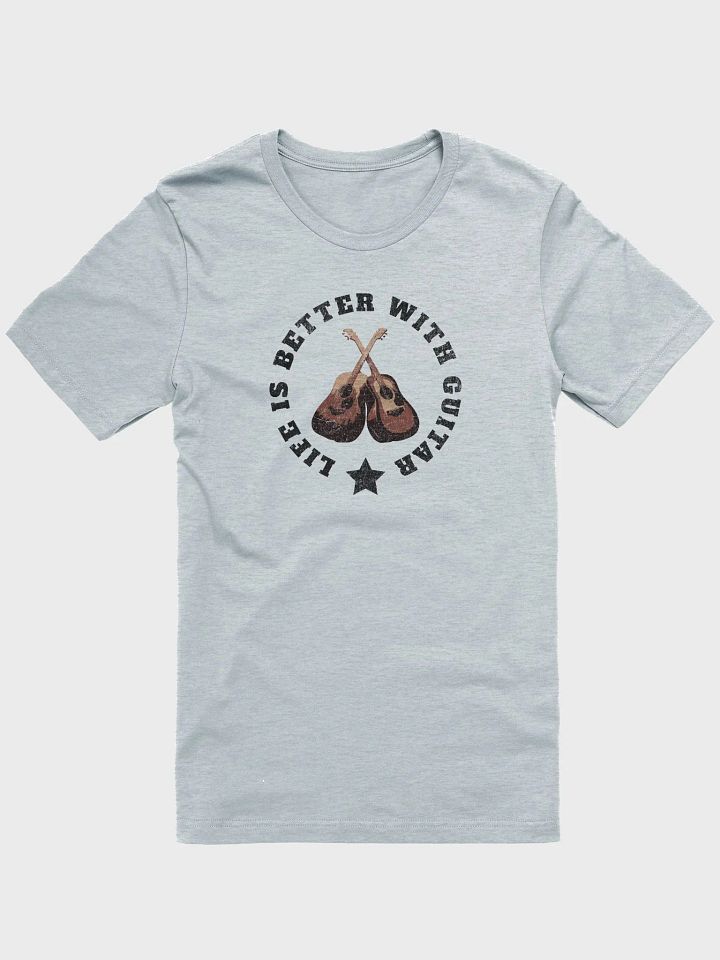 Life Is Better With Guitar Acoustic T-Shirt (Black Text) product image (2)