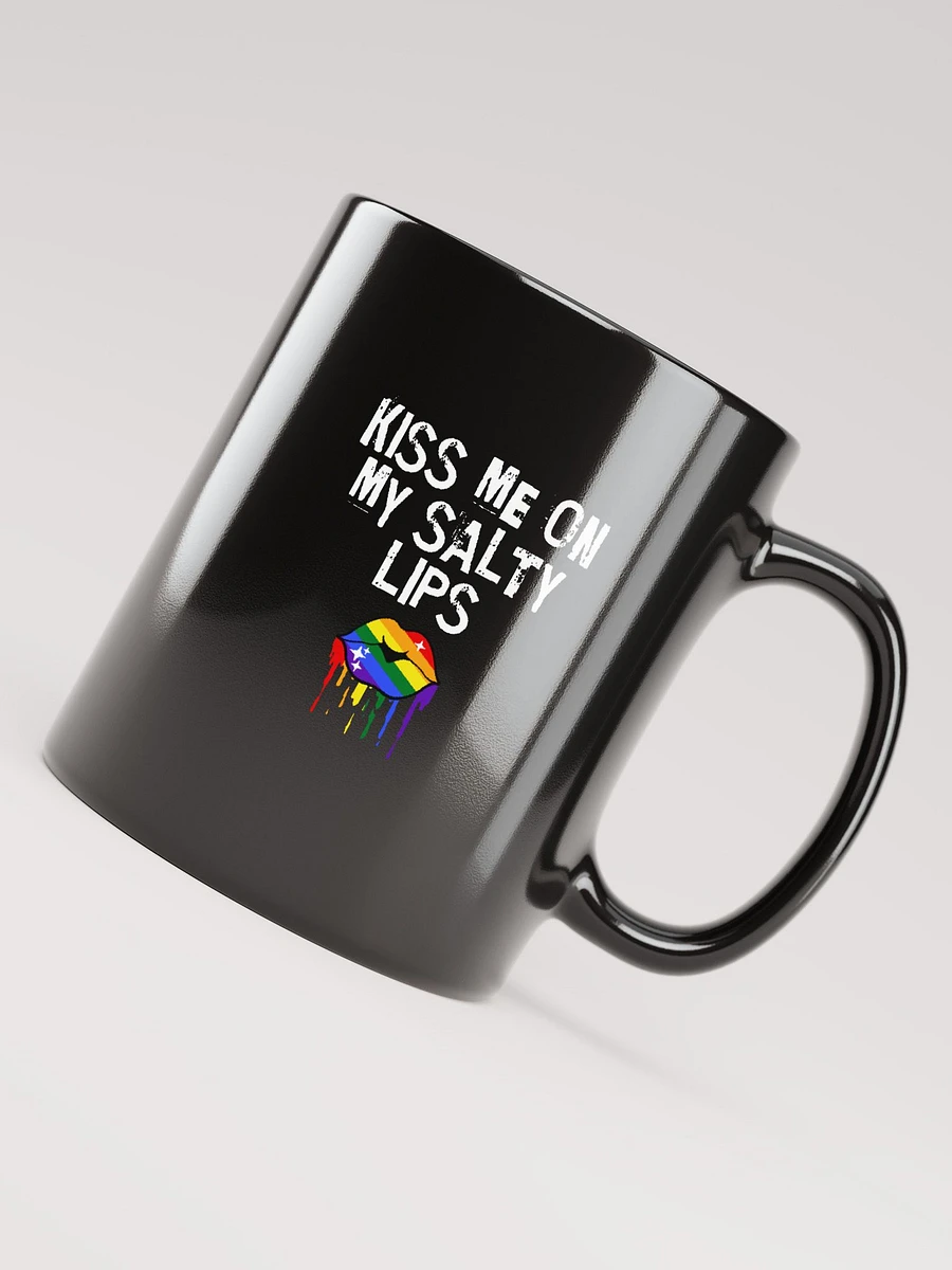 LGBTQ+ Mug Kiss Me On My Salty Lips Rainbow (black) product image (4)