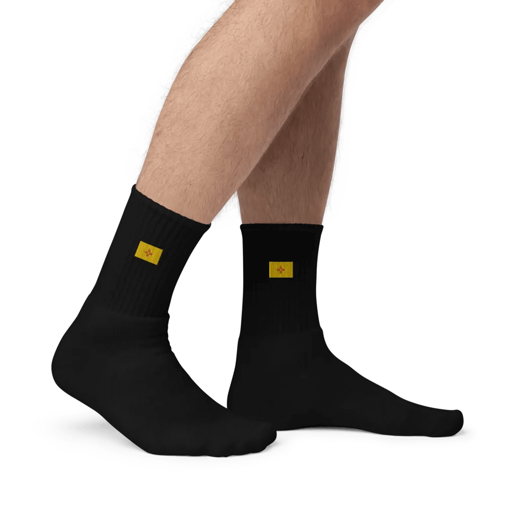 "New Mexico" Zia Sun Symbol Embroidered Crew Socks product image (5)