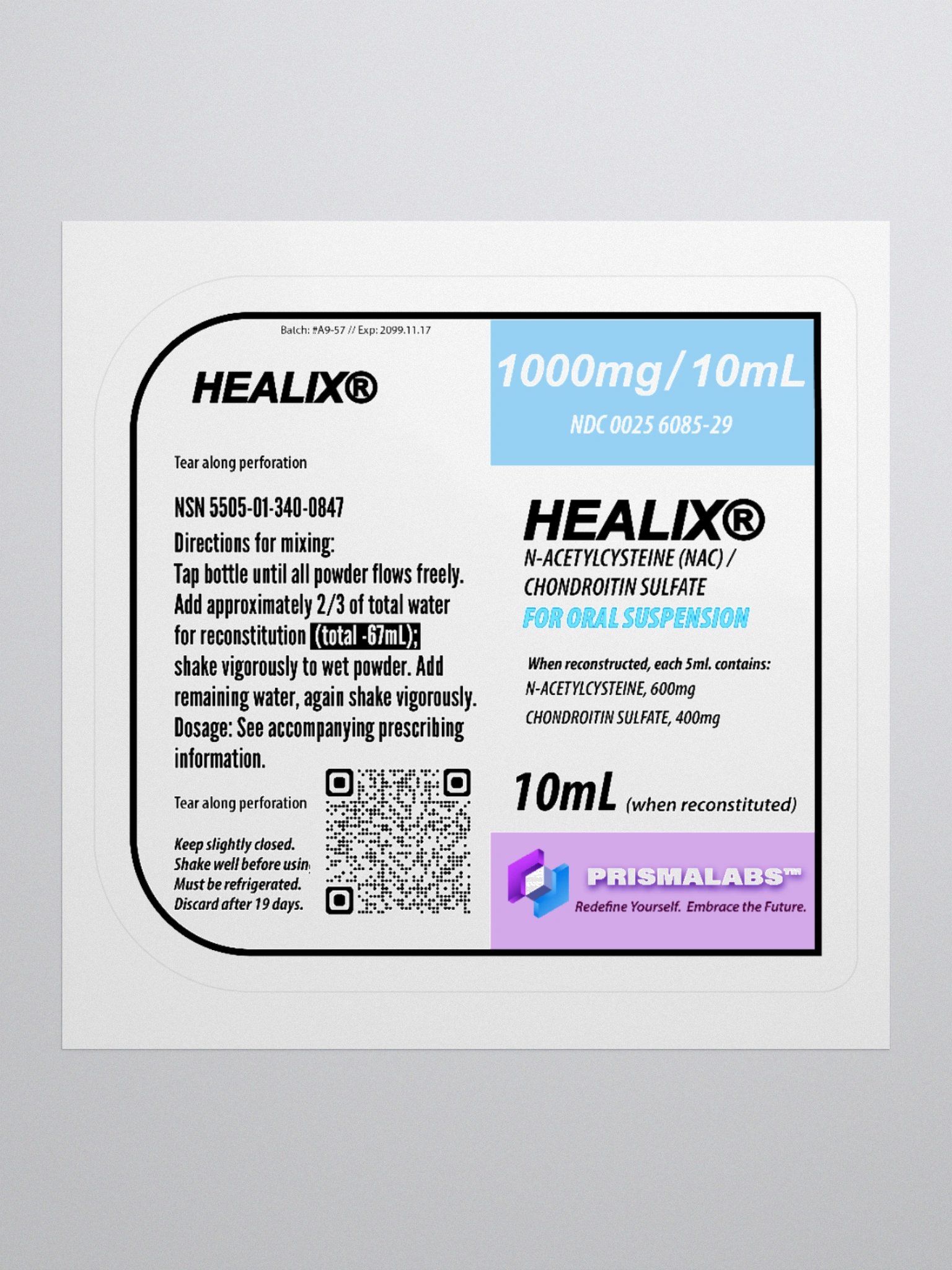 HEALIX® Suspension Label Sticker – 3"x3" product image (2)