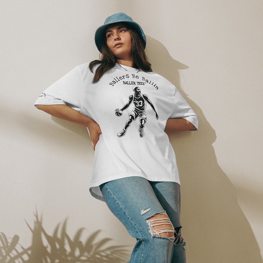 Baller Teez Oversized White Heavyweight Tee product image (7)