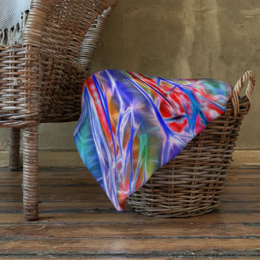 Blue Red Kaleidoscope Throw Blanket product image (22)