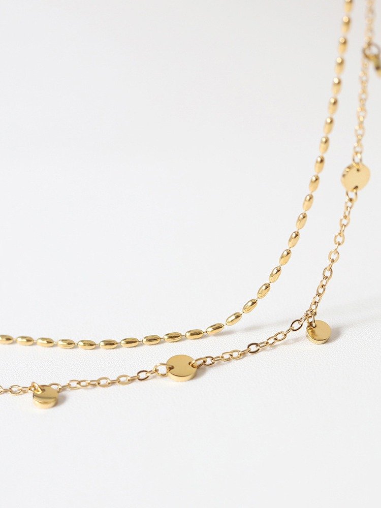 Round Sequin Double Layer Bracelet | 18K Gold Plated product image (8)