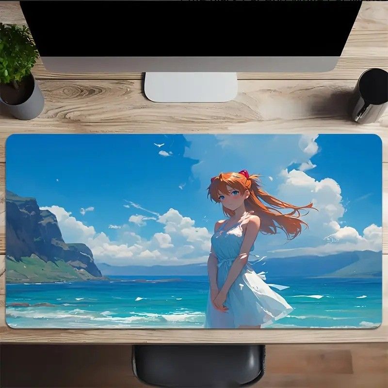 Asuka Langley Seaside Deskmat - 23x12 Inch Mousepad product image (1)