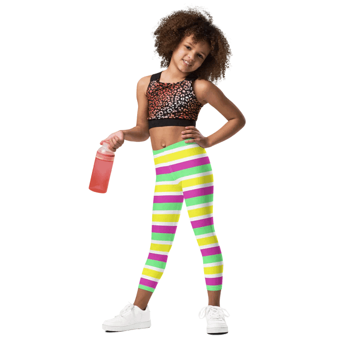 Colorful Spring Leggings for Girls with Stripes product image (1)