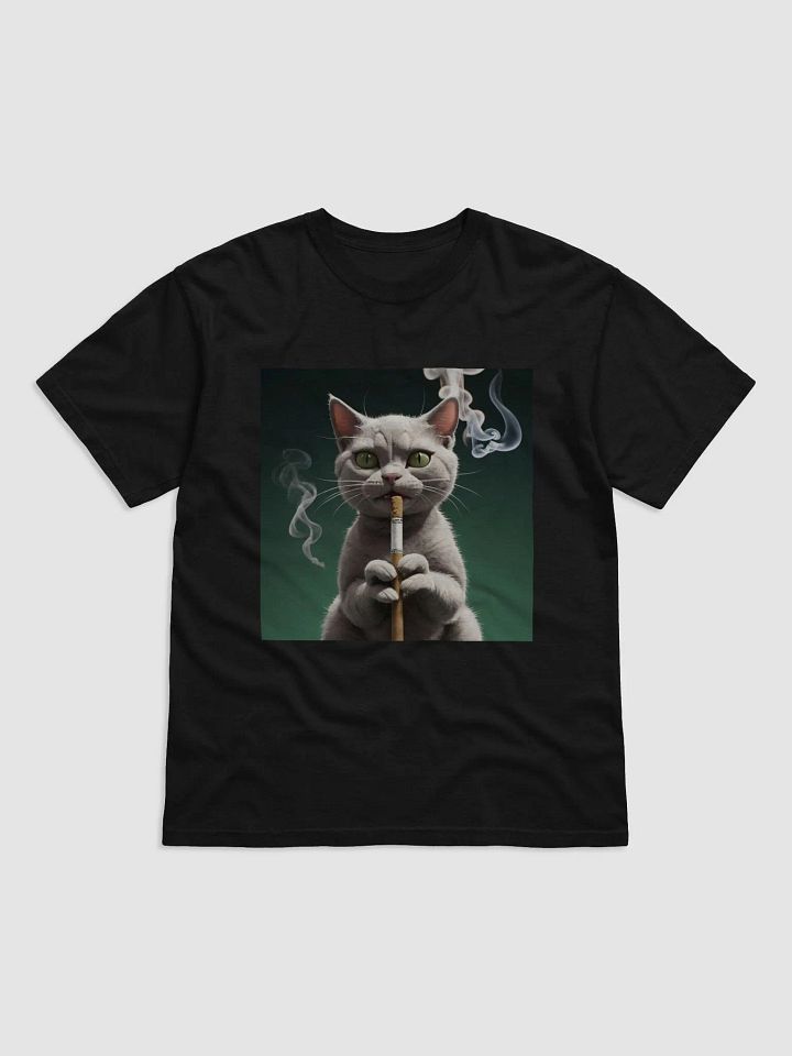 Stoic Cat Smoking Graphic Tee product image (1)