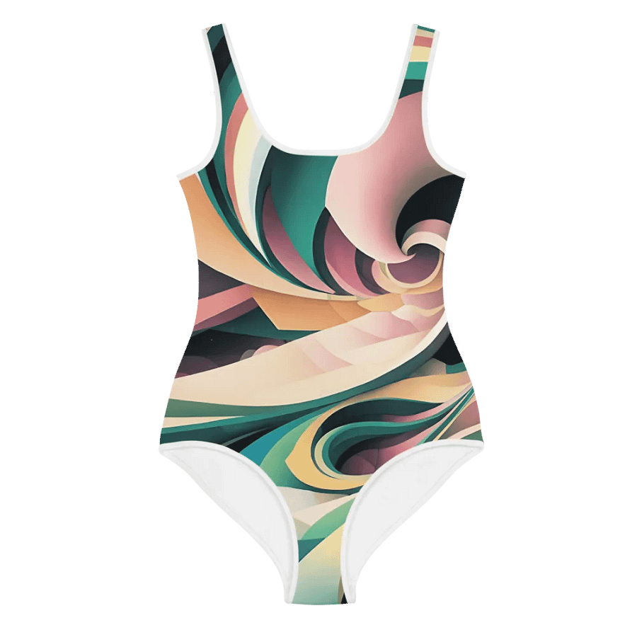 Abstract Lithographic Pattern Design Youth One Piece Swimsuit - V6 product image (1)